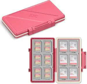Hot Pink Memory Card Case Micro SD TF SD Card Case Storage Holder Wallet | Compact Micro SD Card Holder Box for 24 Micro SD SDXC SDHC TF Cards and 12 SD SDXC SDHC Cards, Ergonomic Locking Systerm Hot Pink Memory Card Case Micro SD TF SD Card Case Storage Holder Wallet | Compact Micro SD Card Holder Box for 24 Micro SD SDXC SDHC TF Cards and 12 SD SDXC SDHC Cards, Ergonomic Locking Systerm