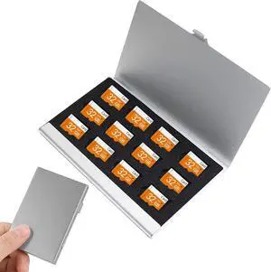 Aluminum Waterproof Memory Card Case - Ultrathin Mini Rustproof Protector for Micro SD/Micro SDXC/TF Cards (Silver Color) Aluminum Waterproof Memory Card Case - Ultrathin Mini Rustproof Protector for Micro SD/Micro SDXC/TF Cards (Silver Color)