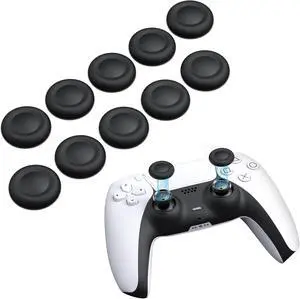 NEWDERY Joystick Replacement Grip Caps for PS5/PS4 Controller | Silicone Thumb Grip Cap Replacement Set, Anti-Slip Design, Compatible with PS5/PS4 Controller, Black, 10-Pack NEWDERY Joystick Replacement Grip Caps for PS5/PS4 Controller | Silicone Thumb Grip Cap Replacement Set, Anti-Slip Design, Compatible with PS5/PS4 Controller, Black, 10-Pack