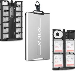 Aluminum Memory Card Case Slim for 4 SD,12 Micro SD TF MSD,2 Nano SIM/NM Cards,Anti-Shock Anti Scratch,Comes with Carabiner,Flathead Tool,Micro SIM Adapter,Card Remove Tool and Mini Ruler (Gray) Aluminum Memory Card Case Slim for 4 SD,12 Micro SD TF MSD,2 Nano SIM/NM Cards,Anti-Shock Anti Scratch,Comes with Carabiner,Flathead Tool,Micro SIM Adapter,Card Remove Tool and Mini Ruler (Gray)
