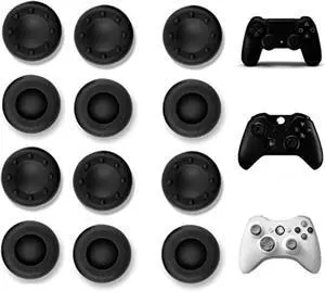 VizGiz 12 Pack Universal Thumbstick Grips PS4 Thumb Grip Analog Stick Covers Joystick Controller Cap Silicone Precision Rubber for PS4 Xbox ONE Xbox 360 PS3 PS2 Pro Slim Lite Dualshock WII U Black VizGiz 12 Pack Universal Thumbstick Grips PS4 Thumb Grip Analog Stick Covers Joystick Controller Cap Silicone Precision Rubber for PS4 Xbox ONE Xbox 360 PS3 PS2 Pro Slim Lite Dualshock WII U Black