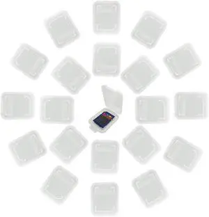 20pcs Plastic Memory Card Storage Case Compatible with SD MMC/SDHC PRO Duo White (20 PCS) 20pcs Plastic Memory Card Storage Case Compatible with SD MMC/SDHC PRO Duo White (20 PCS)