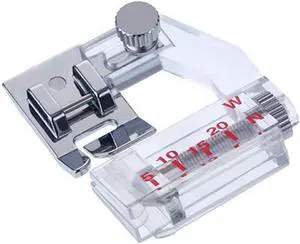 Adjustable Tap Bias Binder Foot for All Low Shank Snap-On Singer, Brother, Babylock, Euro-Pro, Janome, Kenmore, White, Juki, New Home, Simplicity, Elna and More! Adjustable Range from 5mm to 20mm Adjustable Tap Bias Binder Foot for All Low Shank Snap-On Singer, Brother, Babylock, Euro-Pro, Janome, Kenmore, White, Juki, New Home, Simplicity, Elna and More! Adjustable Range from 5mm to 20mm