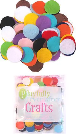 Playfully Ever After Mixed Color Assortment of Craft Felt Circles (1 Inch - 200pc) Playfully Ever After Mixed Color Assortment of Craft Felt Circles (1 Inch - 200pc)
