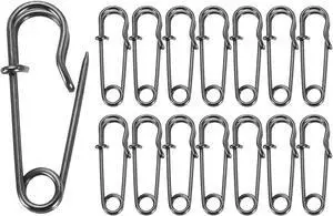 HARFINGTON 30pcs Safety Pins 1.06 Inch (27mm) Electroplated Steel Large Safety Pin Bulk Heavy Duty 0.04" Dia for Clothes Sewing Arts DIY Crafts, Gunmetal HARFINGTON 30pcs Safety Pins 1.06 Inch (27mm) Electroplated Steel Large Safety Pin Bulk Heavy Duty 0.04" Dia for Clothes Sewing Arts DIY Crafts, Gunmetal