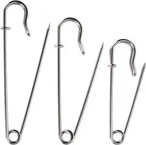 Bulk Pack of 20 Heavy-Duty Safety Pins Assorted Sizes (2", 3", 4") Extra-Sturdy Pins for Blankets, Skirts and Crafts Bulk Pack of 20 Heavy-Duty Safety Pins Assorted Sizes (2", 3", 4") Extra-Sturdy Pins for Blankets, Skirts and Crafts