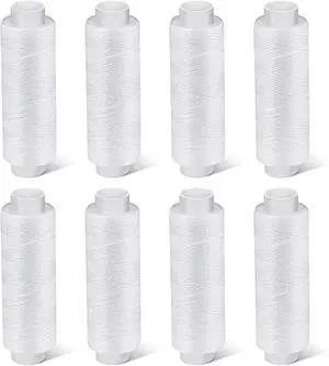 Bupete 8 Rolls White Thread for Sewing, 200 Yards Each Roll Sewing Thread | Polyester Threads, Sewing Thread for Sewing Machine, Embroidery Hand Stitching Bupete 8 Rolls White Thread for Sewing, 200 Yards Each Roll Sewing Thread | Polyester Threads, Sewing Thread for Sewing Machine, Embroidery Hand Stitching
