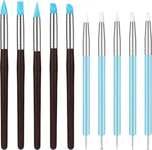 10 Pcs Silicone Clay Tools, Silicone Sculpting Tools, Polymer Clay Tools | Dotting Tools for Painting, Silicone Brushes for Crafts, Nails 10 Pcs Silicone Clay Tools, Silicone Sculpting Tools, Polymer Clay Tools | Dotting Tools for Painting, Silicone Brushes for Crafts, Nails