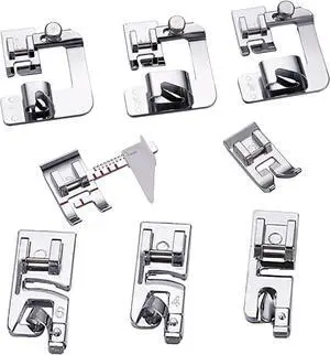 8pcs Sewing Machine Presser Foot Set Includes 3Pcs Wide Hem Foot, 3Pcs Narrow Rolled Hem Presser Feet, Zig Zag Foot and Adjustable Guide Presser Foot for Brother, Singer, Juki,etc 8pcs Sewing Machine Presser Foot Set Includes 3Pcs Wide Hem Foot, 3Pcs Narrow Rolled Hem Presser Feet, Zig Zag Foot and Adjustable Guide Presser Foot for Brother, Singer, Juki,etc