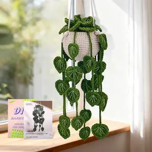 kdafio Crochet Kit for Beginners Hanging Potted Plants Crochet Starter Kit | Crochet Starter Kits with Step-by-Step Video Tutorials, Hanging Potted Plants for Beginners Decoration (Green Plants) kdafio Crochet Kit for Beginners Hanging Potted Plants Crochet Starter Kit | Crochet Starter Kits with Step-by-Step Video Tutorials, Hanging Potted Plants for Beginners Decoration (Green Plants)