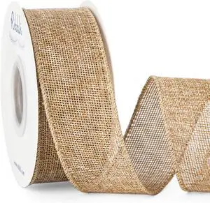 Ribbli Burlap Wired Edge Ribbon,1-1/2 Inch x 10 Yard,Natural,Solid for Big Bow,Wreath,Tree, Outdoor Decoration Ribbli Burlap Wired Edge Ribbon,1-1/2 Inch x 10 Yard,Natural,Solid for Big Bow,Wreath,Tree, Outdoor Decoration