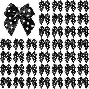 yoyokid 50Pcs 1" Mini Satin Ribbon Bows, Small Tiny Black Polka Dot Bows for Crafts, Handmade DIY Sewing, Wedding Birthday Baby Shower Party Gift Wrapping Boxes, Scrapbooking Decorations yoyokid 50Pcs 1" Mini Satin Ribbon Bows, Small Tiny Black Polka Dot Bows for Crafts, Handmade DIY Sewing, Wedding Birthday Baby Shower Party Gift Wrapping Boxes, Scrapbooking Decorations