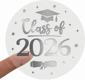 100 Pack Class of 2026 Graduation Stickers Clear Gold Foil Seals, Round Transparent Envelope Labels for Invitations, Announcements, Party Favors & Gift Packaging (Silver) 100 Pack Class of 2026 Graduation Stickers Clear Gold Foil Seals, Round Transparent Envelope Labels for Invitations, Announcements, Party Favors & Gift Packaging (Silver)