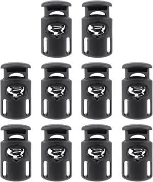 BlingKingdom 10 PCS Plastic Cord Locks, Single Hole Elastic Cord Adjuster, Spring Toggle Stopper Fastener for Drawstrings, Paracord, Bags, Shoelaces, Clothing, Tent (Black) BlingKingdom 10 PCS Plastic Cord Locks, Single Hole Elastic Cord Adjuster, Spring Toggle Stopper Fastener for Drawstrings, Paracord, Bags, Shoelaces, Clothing, Tent (Black)