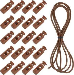 uxcell 25 Pcs Double Hole Cord Locks with 39Inch Elastic Shock Cord, Plastic Spring Toggle Stopper Clip with Stretch String for Shoelaces Drawstrings Paracord, Coffee uxcell 25 Pcs Double Hole Cord Locks with 39Inch Elastic Shock Cord, Plastic Spring Toggle Stopper Clip with Stretch String for Shoelaces Drawstrings Paracord, Coffee