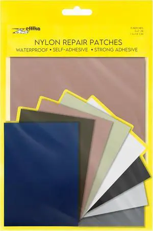 ZEFFFKA Nylon Self-Adhesive Repair Patches 8 Pack Waterproof Durable 5x7 Inch Fabric Patches for Jackets Tents Backpacks Sleeping Bags Clothing 8 Assorted Colors No Ironing Easy Fix ZEFFFKA Nylon Self-Adhesive Repair Patches 8 Pack Waterproof Durable 5x7 Inch Fabric Patches for Jackets Tents Backpacks Sleeping Bags Clothing 8 Assorted Colors No Ironing Easy Fix