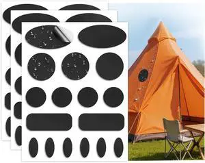 Self-Adhesive Fabric Repair Patches, 51pcs Nylon Tent Repair Kit, Waterproof Heavy Duty Tape for Down Jacket, Sleeping Bag, Clothes, Instant Fix for Outdoor Gear, Black Self-Adhesive Fabric Repair Patches, 51pcs Nylon Tent Repair Kit, Waterproof Heavy Duty Tape for Down Jacket, Sleeping Bag, Clothes, Instant Fix for Outdoor Gear, Black