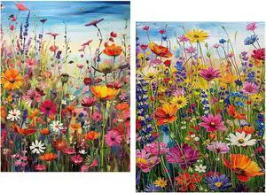 Kaixine 2 Pack Wild Flowers Paint by Numbers for Adults,Bohemian Style DIY Paint by Diamonds Dot,Adult Paint by Number Kits on Canvas Flowers,Home Wall Decor 12x16 inch Kaixine 2 Pack Wild Flowers Paint by Numbers for Adults,Bohemian Style DIY Paint by Diamonds Dot,Adult Paint by Number Kits on Canvas Flowers,Home Wall Decor 12x16 inch