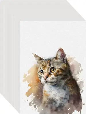 100PCS 5x7 Watercolor Paper Bulk, 140lb/300g Cold Press Thick Water Color Paper Pad for Child Adult, White Art Paper for Drawing Painting Markers Gouache, Textured Cotton Paper Sheets 100PCS 5x7 Watercolor Paper Bulk, 140lb/300g Cold Press Thick Water Color Paper Pad for Child Adult, White Art Paper for Drawing Painting Markers Gouache, Textured Cotton Paper Sheets