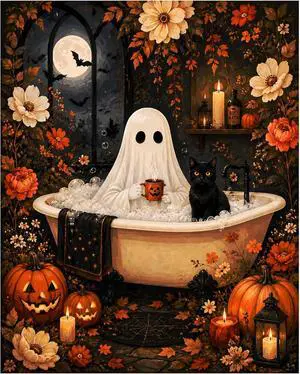 XTCIXAL Halloween Paint by Numbers Kit for Adults, 16X20 Inch | DIY Paint by Number for Adults Beginner, High-Definition Color Canvas, Stress Relief, Home Wall Decor, Gifts, Unframed XTCIXAL Halloween Paint by Numbers Kit for Adults, 16X20 Inch | DIY Paint by Number for Adults Beginner, High-Definition Color Canvas, Stress Relief, Home Wall Decor, Gifts, Unframed