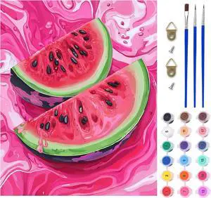 Lxmsja Watermelon Paint by Numbers Kit for Adults, Fresh Color Acrylic Paint by Numbers for Adults Beginner, DIY Craft Supplies Oil Painting Kits for Home Wall Decor 16x20 inch (No Frame) Lxmsja Watermelon Paint by Numbers Kit for Adults, Fresh Color Acrylic Paint by Numbers for Adults Beginner, DIY Craft Supplies Oil Painting Kits for Home Wall Decor 16x20 inch (No Frame)