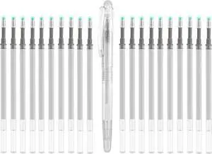 ibotti Heat Erasable Fabric Pen with 20 Refills for Tailors Sewing, Quilting and Crafts, White ibotti Heat Erasable Fabric Pen with 20 Refills for Tailors Sewing, Quilting and Crafts, White