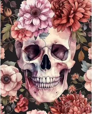Natuyalo Paint by Numbers Kit for Adults - Paint by Number on Canvas Without Frame, Skull and Flowers DIY Acrylic Painting for Ideal Gift Home Wall Decor (16x20 Inch) Natuyalo Paint by Numbers Kit for Adults - Paint by Number on Canvas Without Frame, Skull and Flowers DIY Acrylic Painting for Ideal Gift Home Wall Decor (16x20 Inch)