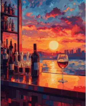 Natuyalo Paint by Numbers for Adults Beginner, Bar Sunset Paint by Number Kits on Canvas Without Framed, Cityscapes Paint by Easy Acrylic Painting by Number Kits Home Wall Decor 16x20 inch Natuyalo Paint by Numbers for Adults Beginner, Bar Sunset Paint by Number Kits on Canvas Without Framed, Cityscapes Paint by Easy Acrylic Painting by Number Kits Home Wall Decor 16x20 inch