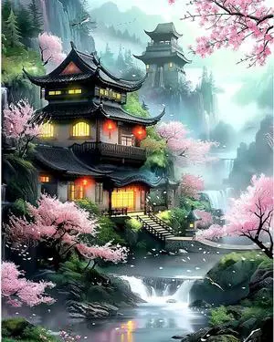 Beautiful Landscape Temple Paint by Numbers Kits for Adults, Paint by Number Beginner, Cherry Blossom, Canvas Painting by Numbers for Adults, Easy Oil Painting Kits for Gifts Home Decor 16x20 Inch Beautiful Landscape Temple Paint by Numbers Kits for Adults, Paint by Number Beginner, Cherry Blossom, Canvas Painting by Numbers for Adults, Easy Oil Painting Kits for Gifts Home Decor 16x20 Inch