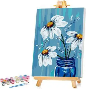 Ginkko Framed Paint by Numbers Kit for Adults 8X 12 inch, Vase Flowers | Beginners & Kids Ages 8-12, Flower DIY Acrylic Canvas Painting with Paints & Brushes, Original Art Decor Gift for Home Wall Ginkko Framed Paint by Numbers Kit for Adults 8X 12 inch, Vase Flowers | Beginners & Kids Ages 8-12, Flower DIY Acrylic Canvas Painting with Paints & Brushes, Original Art Decor Gift for Home Wall