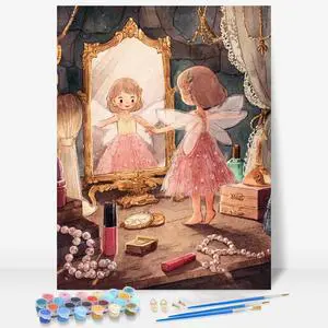 Aeontinity Makeup Table Fairy Goddess Framed Canvas DIY Paint by Numbers Kit Bar Cafe Cave Home Room Wall Bathroom Porch Patio Decor Gift, 16 x 12 Inch Aeontinity Makeup Table Fairy Goddess Framed Canvas DIY Paint by Numbers Kit Bar Cafe Cave Home Room Wall Bathroom Porch Patio Decor Gift, 16 x 12 Inch