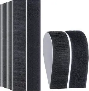 Hook Loop Strips with Adhesive - Melsan Industrial Strength Sticky Back Fasteners Hook and Loop Tape for Mounting, Hanging, or Organizing Items Indoors or Outdoors | Black, 12 Pairs 1x7 Inch Hook Loop Strips with Adhesive - Melsan Industrial Strength Sticky Back Fasteners Hook and Loop Tape for Mounting, Hanging, or Organizing Items Indoors or Outdoors | Black, 12 Pairs 1x7 Inch