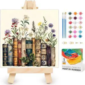 Yezavesu Book Framed Paint by Numbers Kit for Adults 10x 10 inch, Flowers | For Adults Beginner & Kids Ages 8-12, Without Easel, DIY Acrylic Painting by Numbers, Stress Relief Gift, Home Wall Decor Yezavesu Book Framed Paint by Numbers Kit for Adults 10x 10 inch, Flowers | For Adults Beginner & Kids Ages 8-12, Without Easel, DIY Acrylic Painting by Numbers, Stress Relief Gift, Home Wall Decor