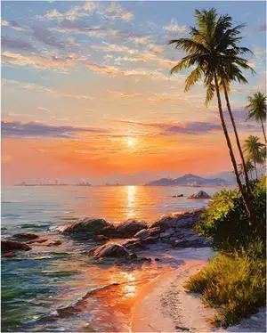 AUKELHJ Paint by Numbers Kit for Adults Beginner, Beach, 16X20 Inch | Paint by Number for Adults, Beginner Friendly, High-Definition Color Canvas, Stress Relief, Home Decor, Gifts, Unframed AUKELHJ Paint by Numbers Kit for Adults Beginner, Beach, 16X20 Inch | Paint by Number for Adults, Beginner Friendly, High-Definition Color Canvas, Stress Relief, Home Decor, Gifts, Unframed