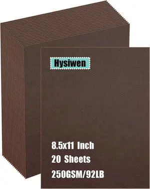 Hysiwen 20 Sheets Coffee Brown Cardstock 8.5 x 11 Inches, 250gsm/92 lb Thick Craft Paper for Making Cards, Invitations, Paper Crafts or Drawing Hysiwen 20 Sheets Coffee Brown Cardstock 8.5 x 11 Inches, 250gsm/92 lb Thick Craft Paper for Making Cards, Invitations, Paper Crafts or Drawing
