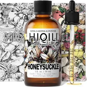 HIQILI Honeysuckle Fragrance Oil for Diffuser & DIY Candle Making - 1 Fl Oz | Ideal for Making Perfume for Women, Relaxation, Beautiful Gifts - 30 ML HIQILI Honeysuckle Fragrance Oil for Diffuser & DIY Candle Making - 1 Fl Oz | Ideal for Making Perfume for Women, Relaxation, Beautiful Gifts - 30 ML