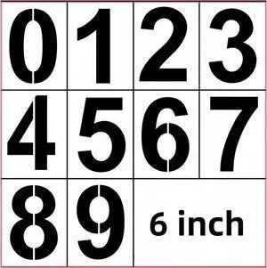 6 Inch Number Stencils Set - Reusable Plastic Large Number Templates Stencils for Painting, DIY Projects, Cake Stencil Decorating, Custom Stencil for Spray Painting Mailbox Signs and Arts & Crafts 6 Inch Number Stencils Set - Reusable Plastic Large Number Templates Stencils for Painting, DIY Projects, Cake Stencil Decorating, Custom Stencil for Spray Painting Mailbox Signs and Arts & Crafts