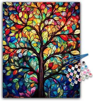 Paint by Numbers Kit for Adults, Tree of Life Acrylic Canvas Painting Set | 16x20 Inch, DIY Number Painting Craft Kit for Adults Beginners, Home Wall Decor, Stress Relief Relaxing Hobby Gift Paint by Numbers Kit for Adults, Tree of Life Acrylic Canvas Painting Set | 16x20 Inch, DIY Number Painting Craft Kit for Adults Beginners, Home Wall Decor, Stress Relief Relaxing Hobby Gift