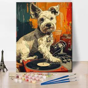 TUMOVO Dog Paint by Numbers Gift for Adults | puppy 16x20 inch pre-numbered canvas with acrylic paints, match numbers to colors, no color mixing needed. TUMOVO Dog Paint by Numbers Gift for Adults | puppy 16x20 inch pre-numbered canvas with acrylic paints, match numbers to colors, no color mixing needed.