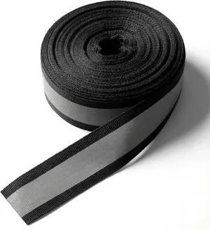 1 X 50 Ft Reflective Ribbon, Sew on Black Reflective Tape for Clothing High Visibility Nylon Silver Florescent Safety Webbing for Warning Safety Strip Trim Deco on Vest Bag Pants Shoes Pet Wears 1 X 50 Ft Reflective Ribbon, Sew on Black Reflective Tape for Clothing High Visibility Nylon Silver Florescent Safety Webbing for Warning Safety Strip Trim Deco on Vest Bag Pants Shoes Pet Wears