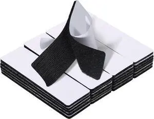 JUMINIZ 20 Sets 1x4 Inch Hook and Loop Fastener Strips with Adhesive Heavy Duty Double Sided Sticky for Picture Hanging, Wall Mounting Tape, Outdoor, Fabric, Home, Office, Black JUMINIZ 20 Sets 1x4 Inch Hook and Loop Fastener Strips with Adhesive Heavy Duty Double Sided Sticky for Picture Hanging, Wall Mounting Tape, Outdoor, Fabric, Home, Office, Black