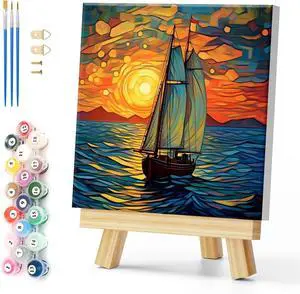 Natuyalo Framed Paint by Numbers for Adults - Sailboat DIY Adult Paint by Number Kits Sunset Seascape Acrylic Painting by Numbers for Beginners Art Craft Kits for Adults (12x12 Inch, Framed) Natuyalo Framed Paint by Numbers for Adults - Sailboat DIY Adult Paint by Number Kits Sunset Seascape Acrylic Painting by Numbers for Beginners Art Craft Kits for Adults (12x12 Inch, Framed)