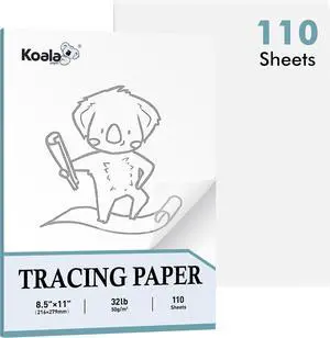 Koala 110 Sheets Tracing Paper 8.5x11 in Translucent Paper 32LB 50gsm | for Trace Images, Sketch, Drawing, Overlays Koala 110 Sheets Tracing Paper 8.5x11 in Translucent Paper 32LB 50gsm | for Trace Images, Sketch, Drawing, Overlays