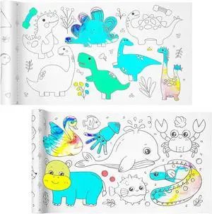 Drawing Roll Paper, 2 Rolls Children's Coloring Paper Rolls 11.8"x118" | Paper Roll for Kids, Sticky Paper, DIY Painting Drawing Color Painting Gifts, Sticky Rolls(Dinosaur/Animal) Drawing Roll Paper, 2 Rolls Children's Coloring Paper Rolls 11.8"x118" | Paper Roll for Kids, Sticky Paper, DIY Painting Drawing Color Painting Gifts, Sticky Rolls(Dinosaur/Animal)