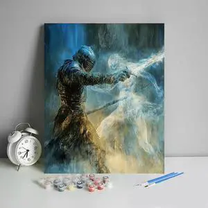HULDFRDA Paint by Numbers for Adults Medieval Warrior | DIY warrior adult paint by number kits on canvas acrylic painting set for stress relief home wall decor, 16x20 inch HULDFRDA Paint by Numbers for Adults Medieval Warrior | DIY warrior adult paint by number kits on canvas acrylic painting set for stress relief home wall decor, 16x20 inch