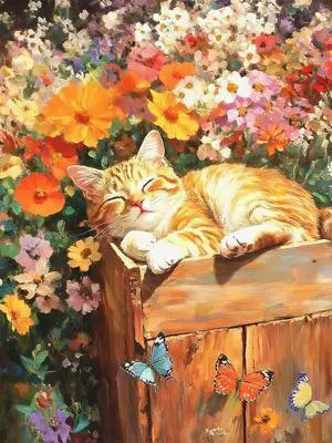 ZRIZQ Paint by Numbers Kit for Adults Beginner Animal,Flowers Cat Sleeping,16x20 ZRIZQ Paint by Numbers Kit for Adults Beginner Animal,Flowers Cat Sleeping,16x20
