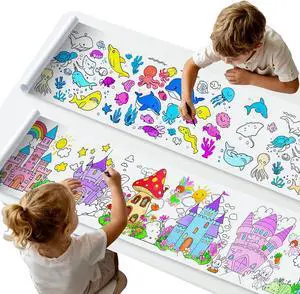 Drawing Paper for Kids, Coloring Paper Roll, Painting Paper 2-Pack | Castle and ocean kids coloring paper, 116 x 11.6 in rolls for crayons, markers, easel, floor and table art Drawing Paper for Kids, Coloring Paper Roll, Painting Paper 2-Pack | Castle and ocean kids coloring paper, 116 x 11.6 in rolls for crayons, markers, easel, floor and table art