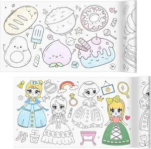2 Pack Sticky Coloring Paper Roll, 11.8" × 118", Food & Princess | Thick Ink-Resistant Paper, Removable Adhesive Backing, 2 Themed Rolls with Non-Repeating Patterns, Easy-Tear Perforations 2 Pack Sticky Coloring Paper Roll, 11.8" × 118", Food & Princess | Thick Ink-Resistant Paper, Removable Adhesive Backing, 2 Themed Rolls with Non-Repeating Patterns, Easy-Tear Perforations