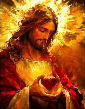 koemhxb Jesus Paint by Numbers Kit for Adults, Jesus with Heart Theme, Acrylic Painting on Canvas, DIY Religious Art Set for Beginners, Home Wall Decor Gift 16x20 Inch koemhxb Jesus Paint by Numbers Kit for Adults, Jesus with Heart Theme, Acrylic Painting on Canvas, DIY Religious Art Set for Beginners, Home Wall Decor Gift 16x20 Inch