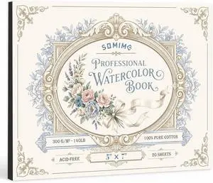 Somime 5x7 Watercolor Paper Pad, 20 Sheets 140lb/300gsm Cold Pressed Paper | Acid-Free Artist Painting Book for Watercolor and Gouache Painting Somime 5x7 Watercolor Paper Pad, 20 Sheets 140lb/300gsm Cold Pressed Paper | Acid-Free Artist Painting Book for Watercolor and Gouache Painting